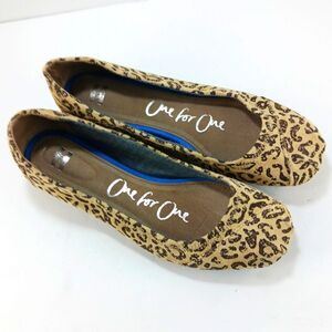 NWOT TOMS One for One Gisele Leopard Print Ballet Flats Slip-On Womans 8